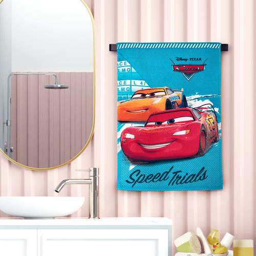 Cars Cartoon Printed Hand Towels For Kids -40cmx60cm (Pack of 2)