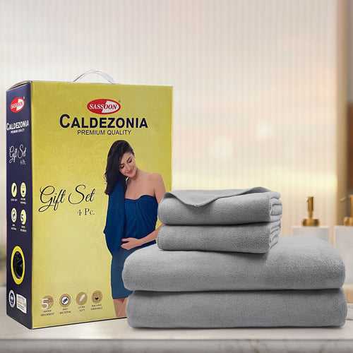 Caldezonia Ultra Soft Microfiber Towels- 4 pcs Gift Set