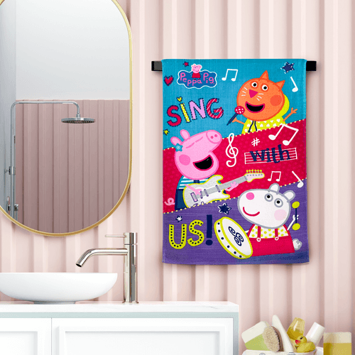 Peppa Pig Cartoon Printed Hand Towels For Kids -40cmx60cm (Pack of 2)