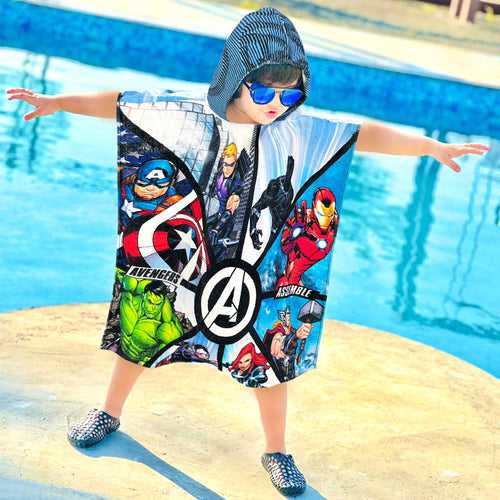 Avengers Kids Hooded Poncho in 400 GSM