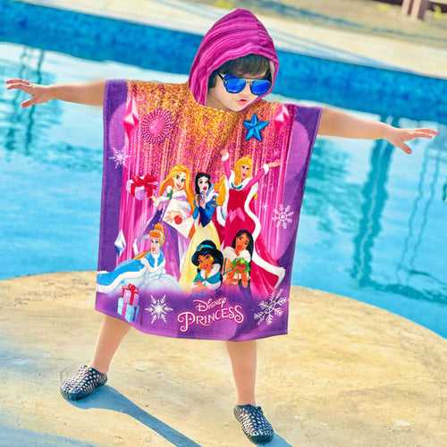 Disney Princess Kids Hooded Poncho in 400 GSM