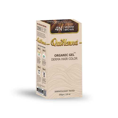 Quikhenna Derma Gel Organic Hair Colour Medium Brown 4N byPureNaturals