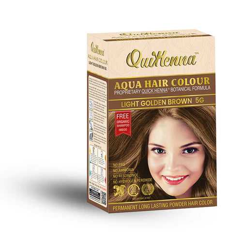 QuikHenna Aqua Safe Powder Hair Colour Light Golden Brown 5G