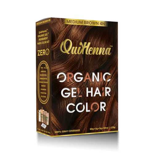 QuikHenna Gel Organic Hair Colour Medium Brown 4N byPureNaturals