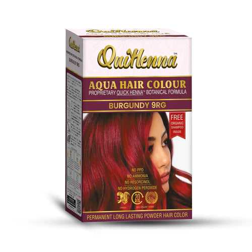QuikHenna Aqua Safe Powder Hair Colour Burgundy 9RG