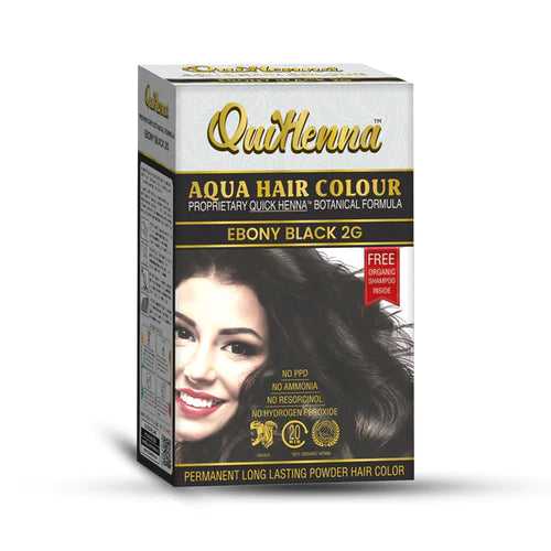 QuikHenna Aqua Safe Powder Hair Colour Ebony Black 2G