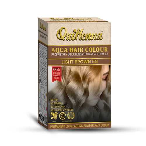 QuikHenna Aqua Safe Powder Hair Colour Light Brown 5N