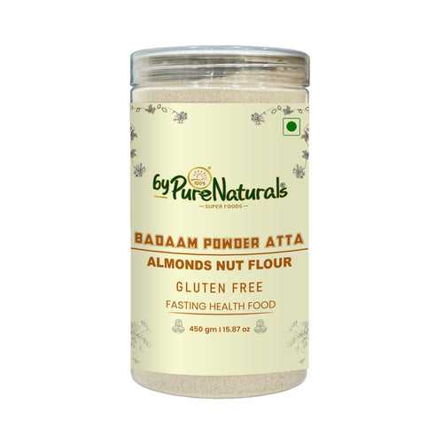 byPureNaturals Badaam Powder Atta - ALMONDS NUT FLOUR - GLUTEN FREE READY TO USE ATTA 450gm