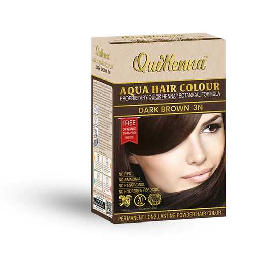 QuikHenna Aqua Safe Powder Hair Colour Dark Brown 3N
