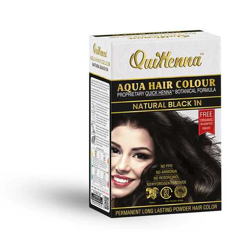 QuikHenna Aqua Safe Powder Hair Colour Natural Black 1N