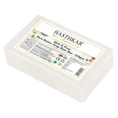 Hasthkar Handmades Soap Base Bar For Soap Making Shea Butter Melt & Pour Clear Transparent Glycerine Soap base | SLS & SLES Paraben Free | 450Gm