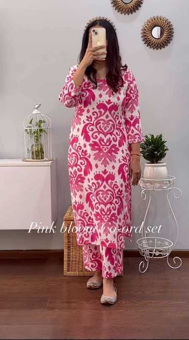 Designer Pink Floral Coord Set