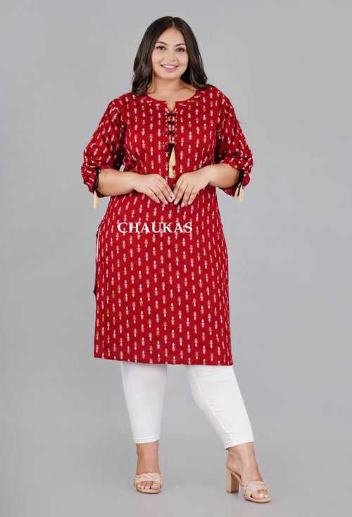 PLUS SIZE Maroon Kurti with dori