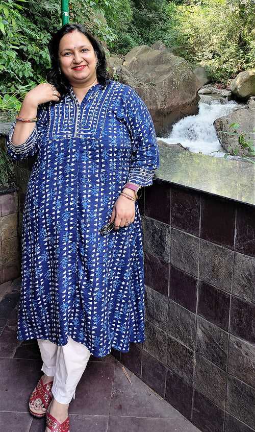 Plus Size A-Line Rayon Kurti