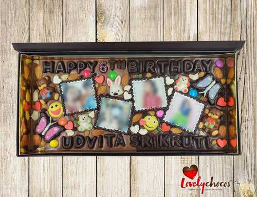 Best 6th Birthday personalized photo chocolate for girl.