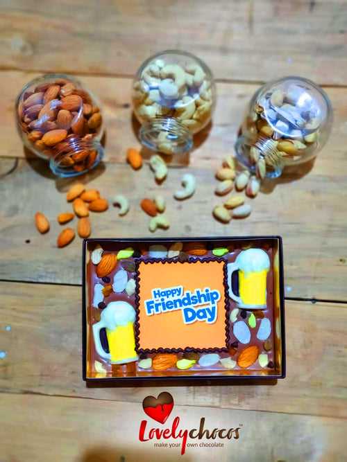 Say cheers on friendship day with photo chocolate.