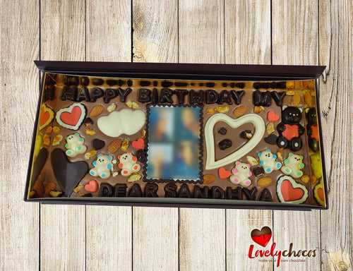 Happy birthday customized chocolate for a girl.