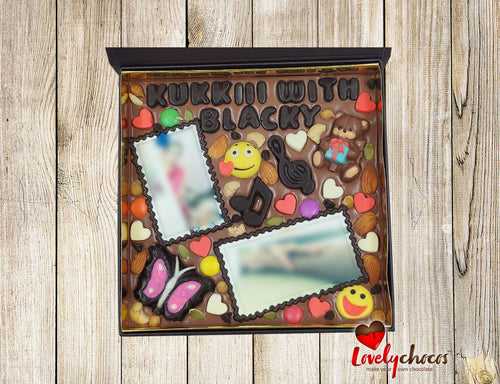 Girlfriend Birthday personalized photo chocolate.