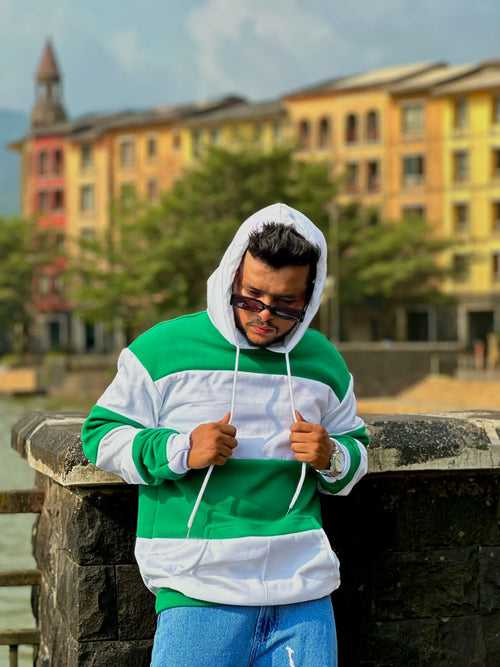 Rugby Oversized Green/White Hoodie