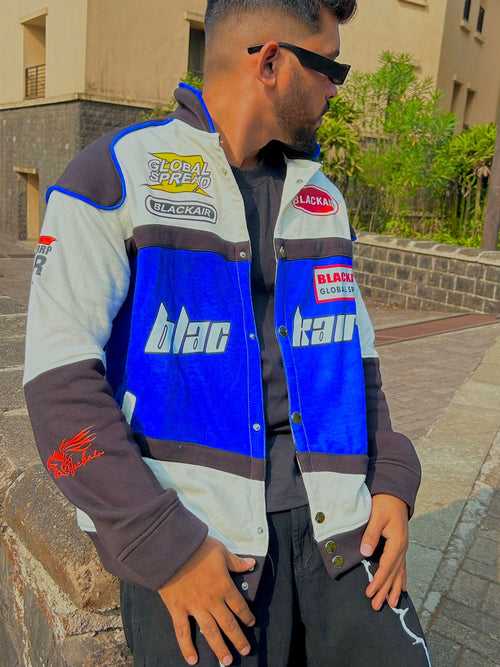 Black Air Racing Rider Cotton Jacket