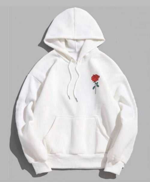 White Flower Hoodie For Men