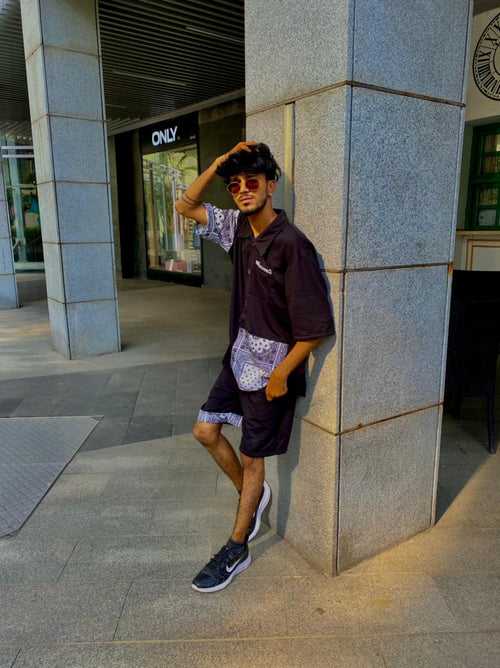 Airport Look Bandana Oversized Shirt with Shorts