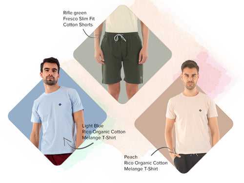 2 Better Cotton T-Shirts + 1 Easy 24X7 Cotton Shorts (Pack of 3)