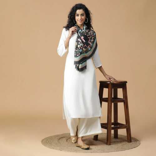 Raahi: Bliss Silk Modal Botanic Whispers Printed Stole