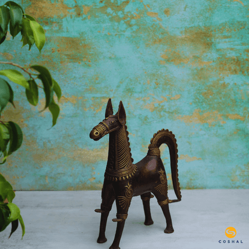 Brass Horse Showpiece | Best for table decor | Bastar Dhokra Art | Room Decor | Coshal | CD77