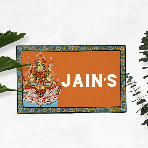 Customized Pattachitra Godess Maa Lakshmi Name plates | Nameplates for Home and Office | NM07