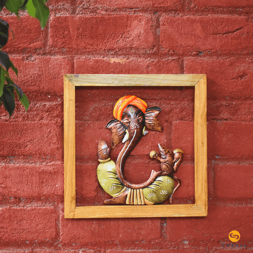 Lord Ganesha Wall Frame | Wrought Iron Wall Decor | Decorative Showpiece for Wall Decor | WD01