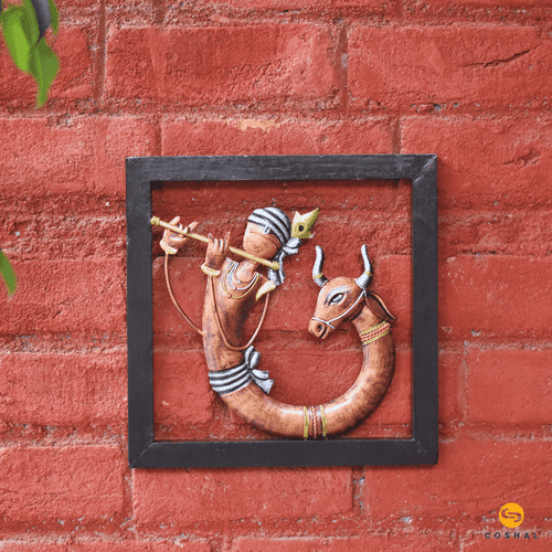 Lord Krishna Wall Frame | Wrought Iron Decor for Homes | Handmade Decorative Wall Hangings | WD02