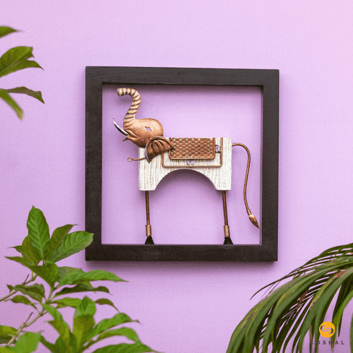 Wrought Iron Elephant Wall Frame | Wall Art for Home and Office Wall Decor | Coshal | WD09