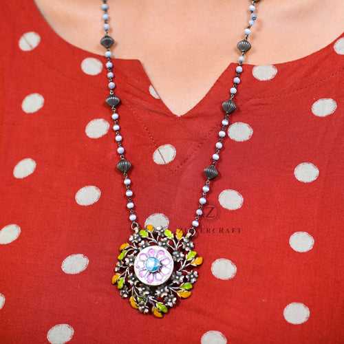 Meenakari Flower Necklace