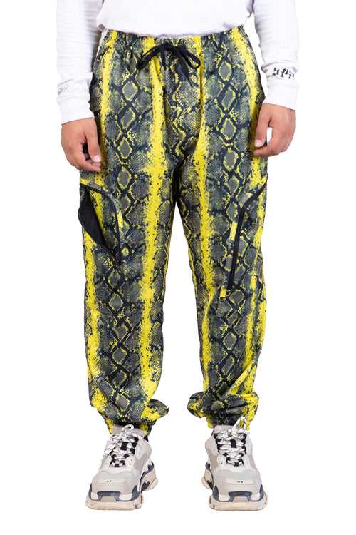 Lime Python Techno Trousers