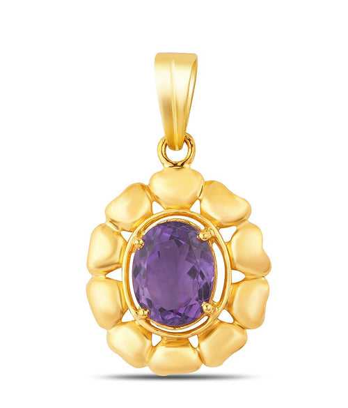 Bloom Amethyst (Jamuniya) gold pendant