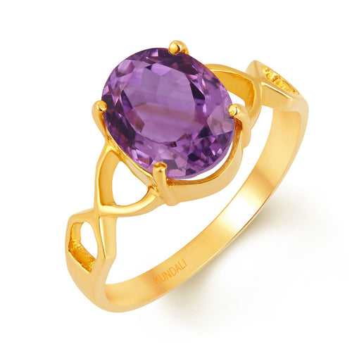 Infinity Amethyst (Jamuniya) gold ring
