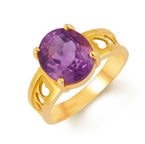 Heartband Amethyst (Jamuniya) gold ring