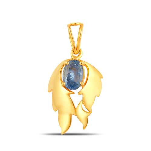 Fire Blue Sapphire (Neelam) gold pendant