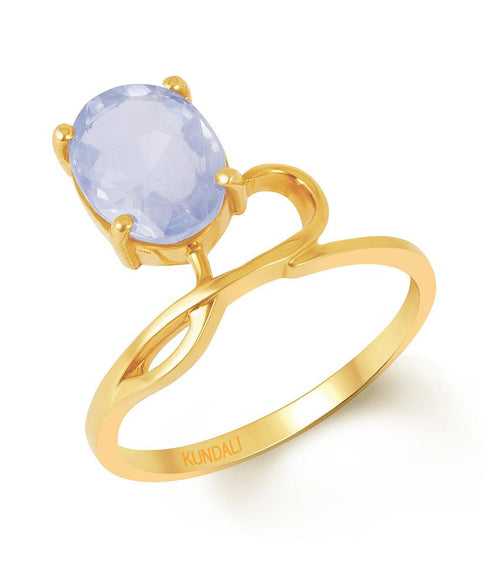Chic Blue Sapphire (Neelam) gold ring