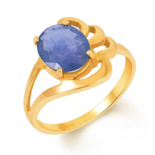 Floret Blue Sapphire (Neelam) gold ring