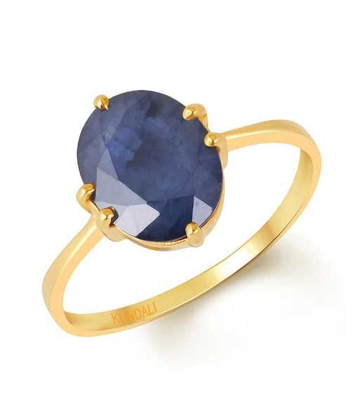 Lily Blue Sapphire (Neelam) gold ring