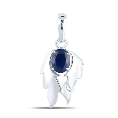 Fire Blue Sapphire silver pendant