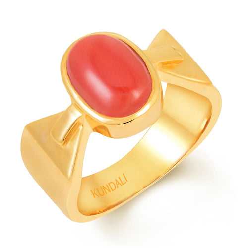 Veer Coral (Moonga) gold ring