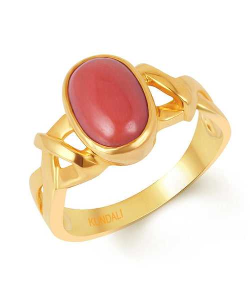 Marvel Coral (Moonga) gold ring