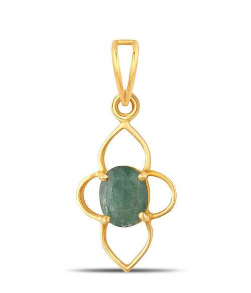 Lily Emerald (Panna) gold pendant