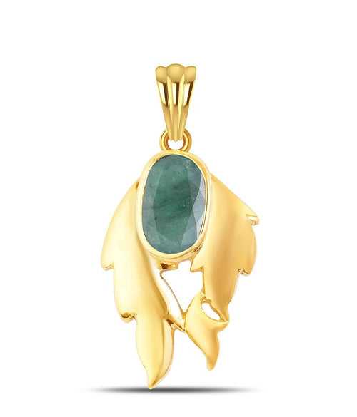 Fire Emerald (Panna) gold pendant