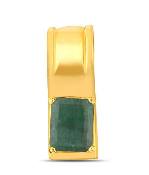 Sleek Emerald (Panna) gold pendant