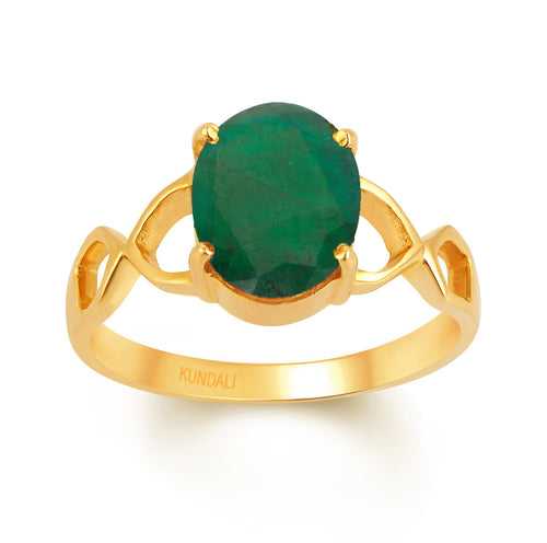 Infinity Emerald (Panna) gold ring
