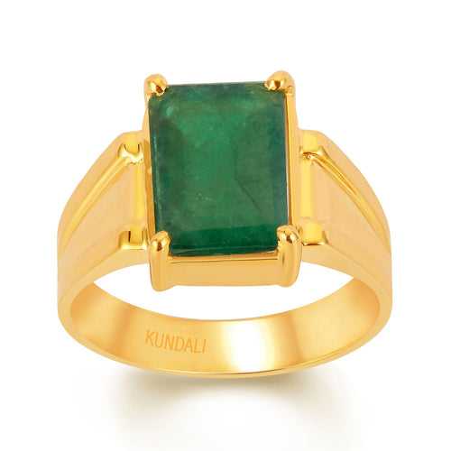 Crown Emerald (Panna) gold ring